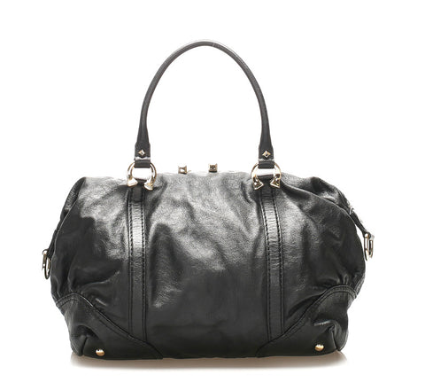 グッチ 189892 ブラック レザー ハンドバッグ レディース GUCCI 中古