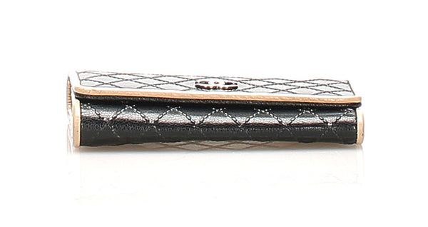 シャネル ビコローレ ブラック レザー キーケース レディース CHANEL 中古