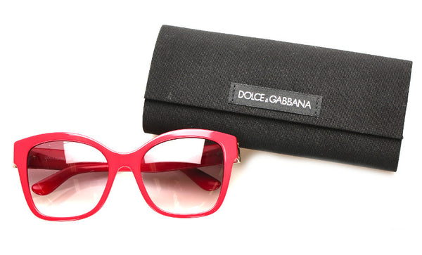 ドルチェアンドガッバーナ レッド プラスチック サングラス レディース DOLCE&GABBANA 中古