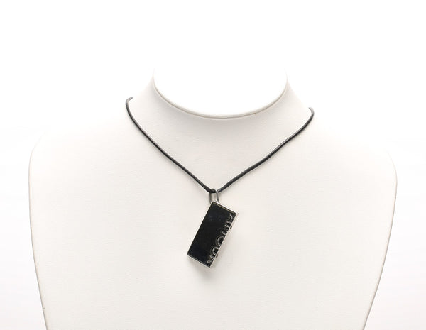 エルメス シルバー ブラック レザー メタル AMOUR アムール ペア ネックレス ユニセックス HERMES 【中古】