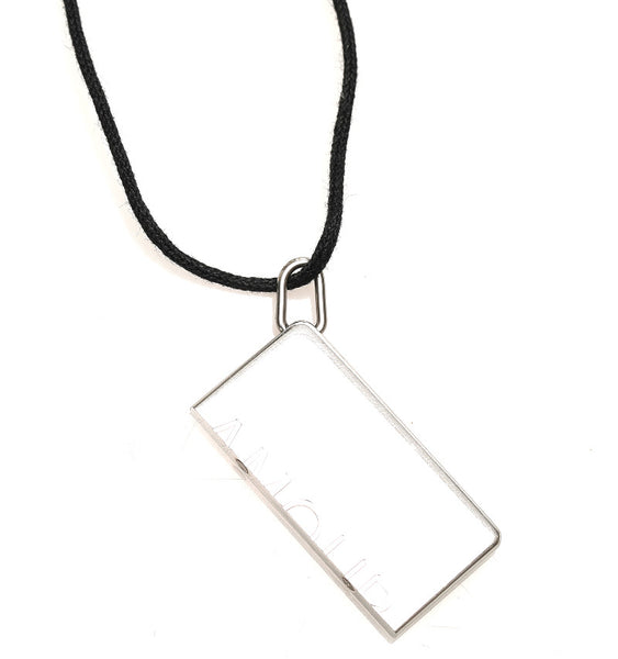 エルメス シルバー ブラック レザー メタル AMOUR アムール ペア ネックレス ユニセックス HERMES 【中古】