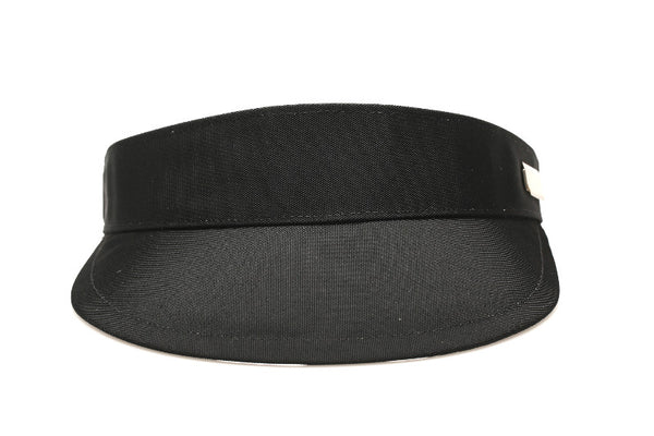 グッチ シェリーライン ブラック 黒 ナイロン サンバイザー レディース GUCCI 中古