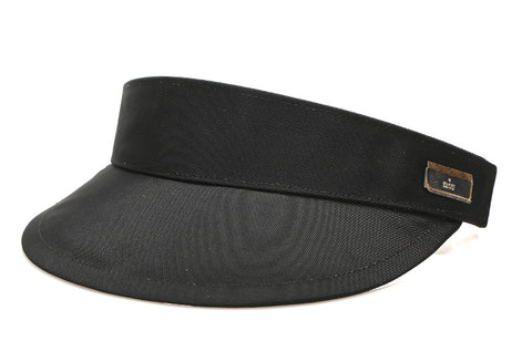 グッチ シェリーライン ブラック 黒 ナイロン サンバイザー レディース GUCCI 中古