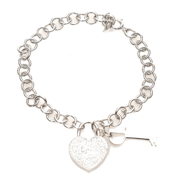 クリスチャンディオール シルバー メタル ハート ブレスレット レディース Christian Dior 中古