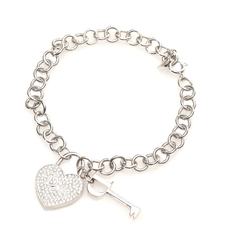 クリスチャンディオール シルバー メタル ハート ブレスレット レディース Christian Dior 中古