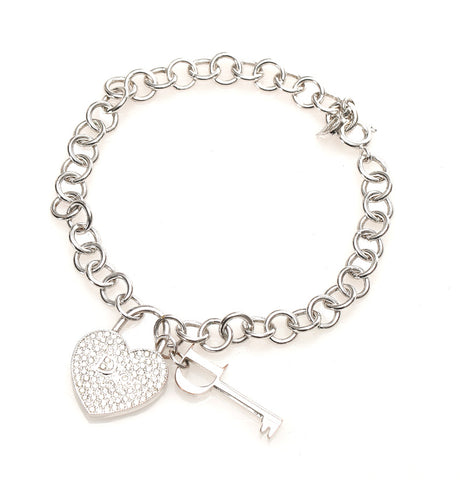 クリスチャンディオール シルバー メタル ハート ブレスレット レディース Christian Dior 中古