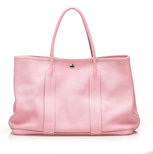 エルメス ガーデンパーティ36 ピンク レザー トートバッグ レディース HERMES □R印刻（2014年製）刻印 中古