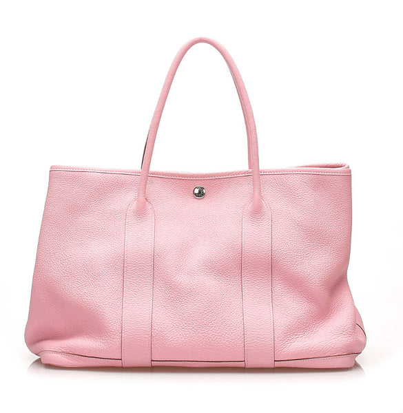 エルメス ガーデンパーティ36 ピンク レザー トートバッグ レディース HERMES □R印刻（2014年製）刻印 中古