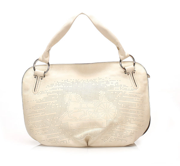 セリーヌ ホワイト レザー ハンドバッグ レディース CELINE 中古