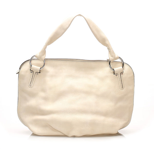セリーヌ ホワイト レザー ハンドバッグ レディース CELINE 中古