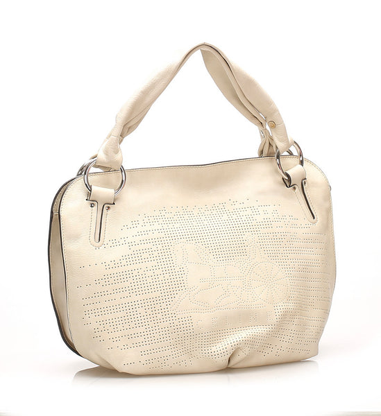 セリーヌ ホワイト レザー ハンドバッグ レディース CELINE 中古