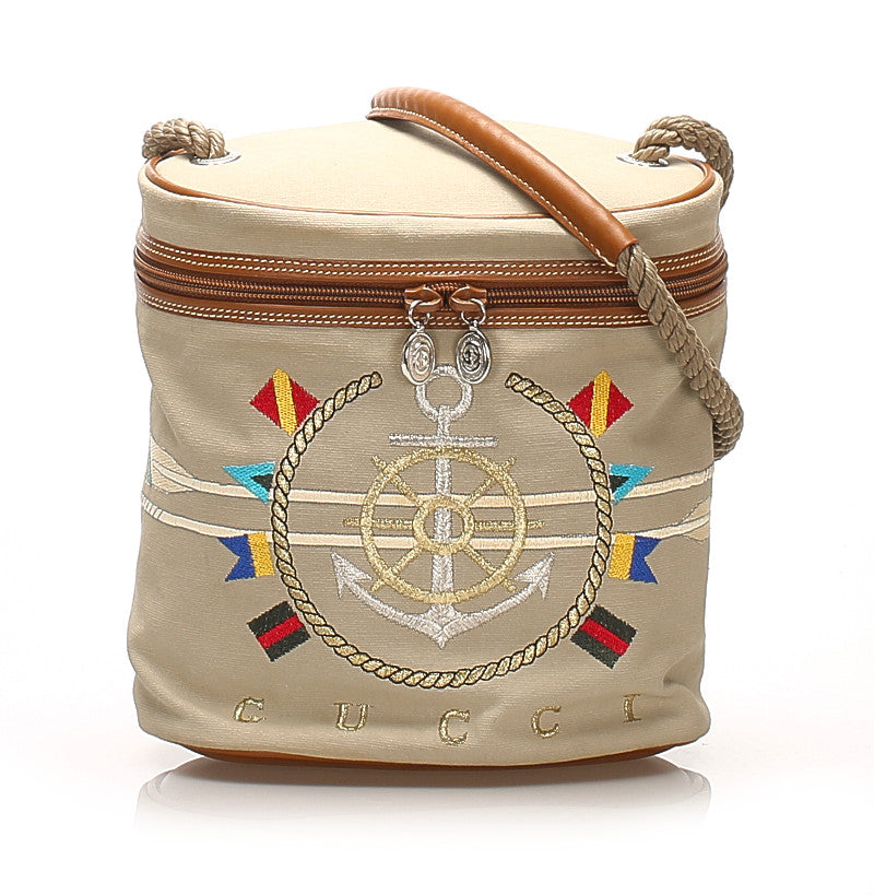 グッチ 001・58・1108 ベージュ キャンバス 肩掛け ショルダーバッグ レディース GUCCI 中古