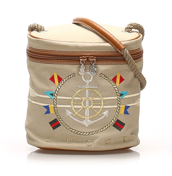 グッチ 001・58・1108 ベージュ キャンバス 肩掛け ショルダーバッグ レディース GUCCI 中古