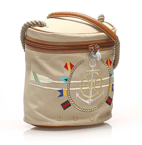 グッチ 001・58・1108 ベージュ キャンバス 肩掛け ショルダーバッグ レディース GUCCI 中古