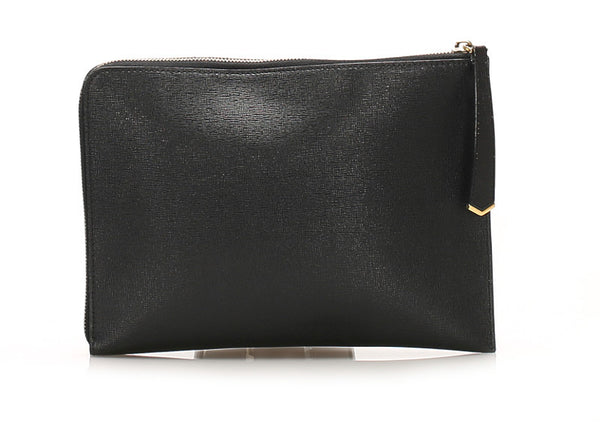 フェンディ モンスター 8M0363-5QB ブラック レザー クラッチバッグ ユニセックス FENDI 中古