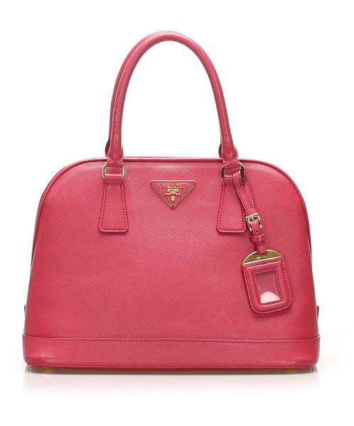 プラダ ピンク レザー サファリアーノ ハンドバッグ レディース PRADA 中古
