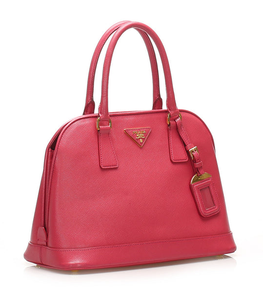 プラダ ピンク レザー サファリアーノ ハンドバッグ レディース PRADA 中古