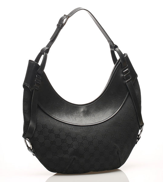 グッチ GGキャンバス 106250 ブラック 黒 キャンバス レザー ハンドバッグ レディース GUCCI 中古