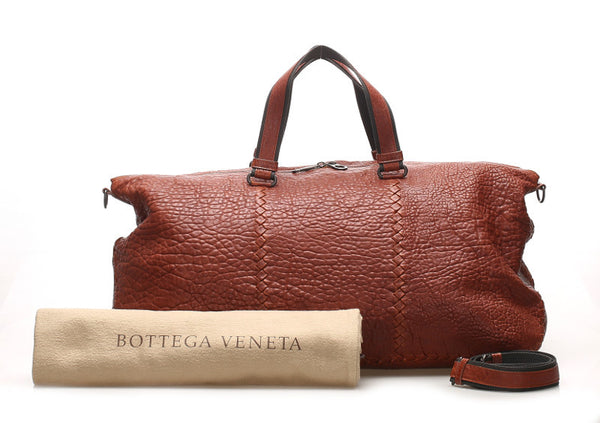 ボッテガヴェネタ ブラウン レザー ボストンバッグ ユニセックス BOTTEGAVENETA 【中古】
