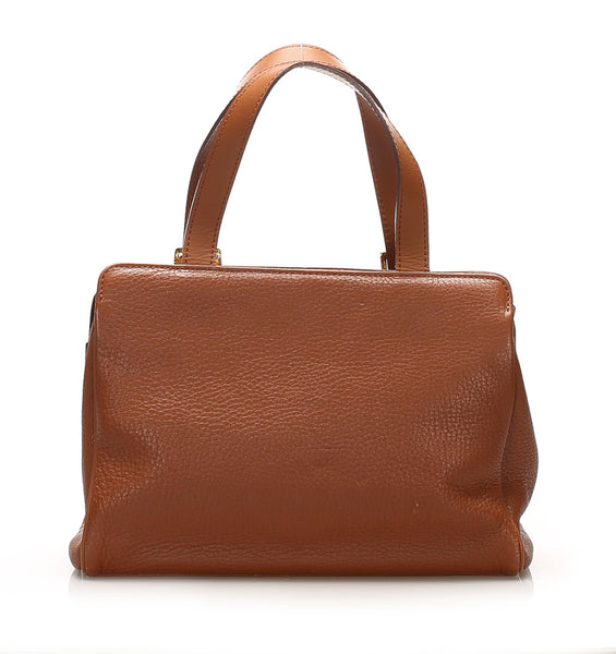バーバリー ブラウン 茶 レザー ハンドバッグ レディース BURBERRY 中古