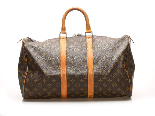 ルイ ヴィトン モノグラム キーポル 45 M41428 ブラウン 茶 PVC レザー ボストンバッグ ユニセックス LOUIS VUITTON 中古