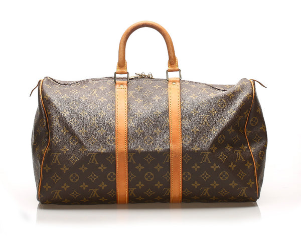 ルイ ヴィトン モノグラム キーポル 45 M41428 ブラウン 茶 PVC レザー ボストンバッグ ユニセックス LOUIS VUITTON 中古