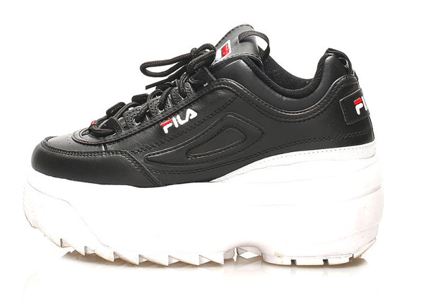 フィラ ブラック レザー スニーカー レディース FILA 中古