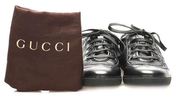 グッチ GGインプリメ 246344 ブラック PVC レザー スニーカー レディース GUCCI 中古