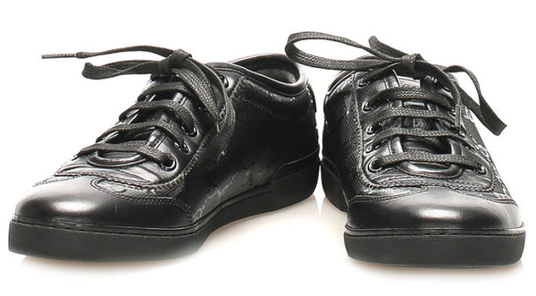 グッチ GGインプリメ 246344 ブラック PVC レザー スニーカー レディース GUCCI 中古