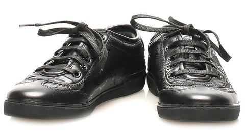 グッチ GGインプリメ 246344 ブラック PVC レザー スニーカー レディース GUCCI 中古