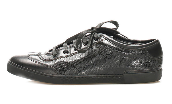 グッチ GGインプリメ 246344 ブラック PVC レザー スニーカー レディース GUCCI 中古
