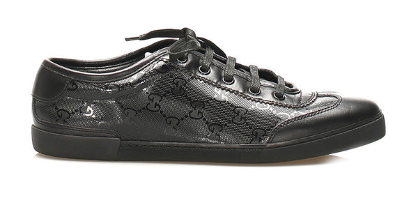 グッチ GGインプリメ 246344 ブラック PVC レザー スニーカー レディース GUCCI 中古