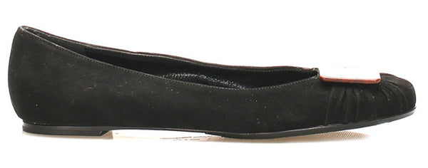 サルヴァトーレフェラガモ ブラック ブラウン スウェード バレエシューズ レディース Salvatore Ferragamo 【中古】