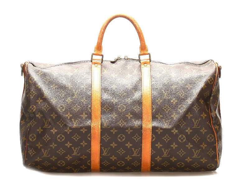 ルイ ヴィトン モノグラム キーポル バンドリエール 50 M41416 ブラウン 茶 PVC レザー ボストンバッグ ユニセックス LOUIS VUITTON 中古