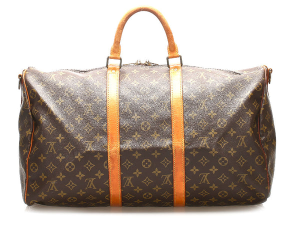 ルイ ヴィトン モノグラム キーポル バンドリエール 50 M41416 ブラウン 茶 PVC レザー ボストンバッグ ユニセックス LOUIS VUITTON 中古
