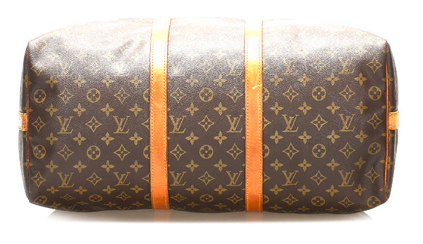 ルイ ヴィトン モノグラム キーポル バンドリエール 50 M41416 ブラウン 茶 PVC レザー ボストンバッグ ユニセックス LOUIS VUITTON 中古
