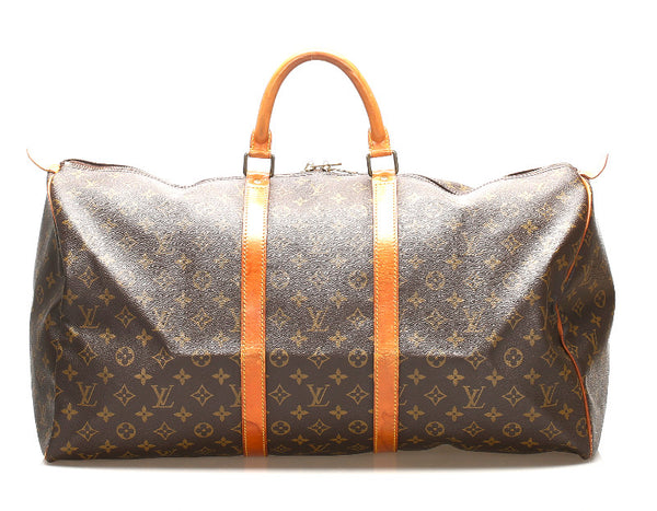 ルイ ヴィトン モノグラム キーポル 55 M41424 ブラウン 茶 PVC レザー ボストンバッグ ユニセックス LOUIS VUITTON 中古