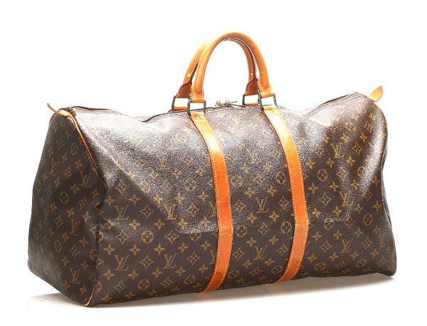ルイ ヴィトン モノグラム キーポル 55 M41424 ブラウン 茶 PVC レザー ボストンバッグ ユニセックス LOUIS VUITTON 中古