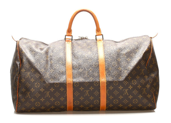 ルイ ヴィトン モノグラム キーポル 55 M41424 ブラウン 茶 PVC レザー ボストンバッグ ユニセックス LOUIS VUITTON 中古