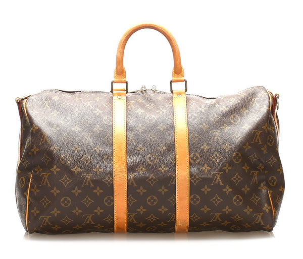 ルイ ヴィトン モノグラム キーポル バンドリエール45 M41418 ブラウン 茶 PVC レザー ボストンバッグ ユニセックス LOUIS VUITTON 中古