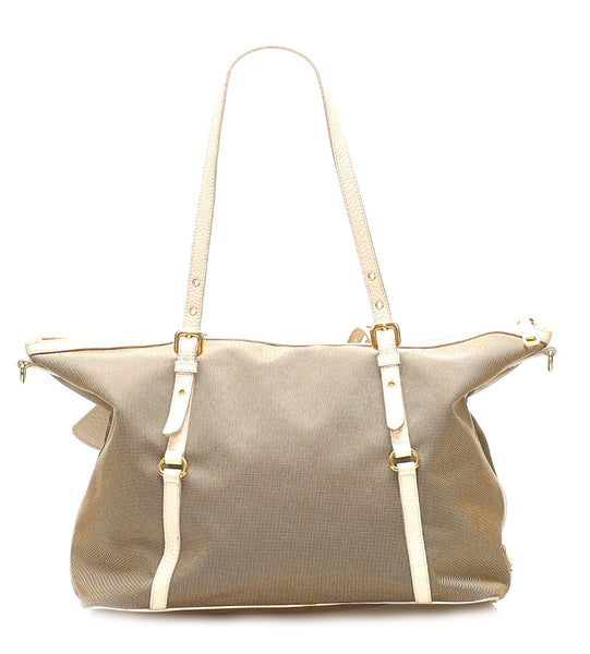 プラダ ロゴジャガード カーキ キャンバス レザー ハンドバッグ ショルダーバッグ 2WAY レディース PRADA 中古