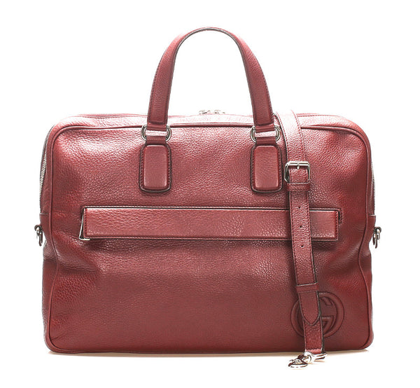 グッチ インターロッキングＧ 322057 ボルドー レザー ビジネスバッグ メンズ GUCCI 中古