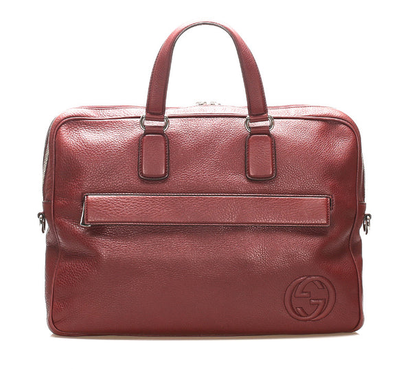 グッチ インターロッキングＧ 322057 ボルドー レザー ビジネスバッグ メンズ GUCCI 中古