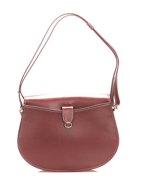 カルティエ マストライン ワインレッド レザー ショルダーバッグ レディース CARTIER 中古