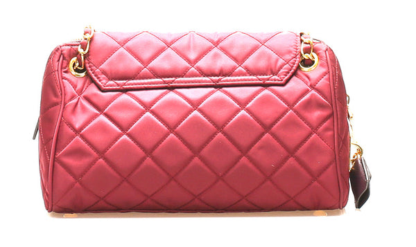 プラダ ワインレッド ナイロン レザー チェーン ショルダーバッグ レディース PRADA 中古