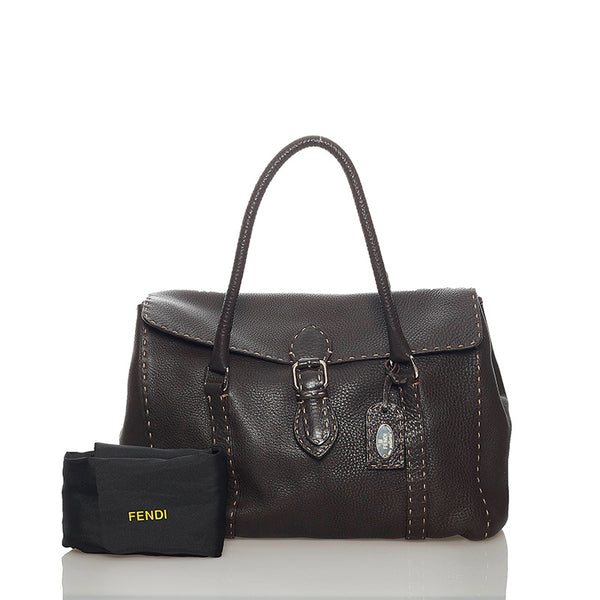 フェンディ セレリア リンダ 8BR388 ブラウン レザー トートバッグ レディース FENDI 【中古】