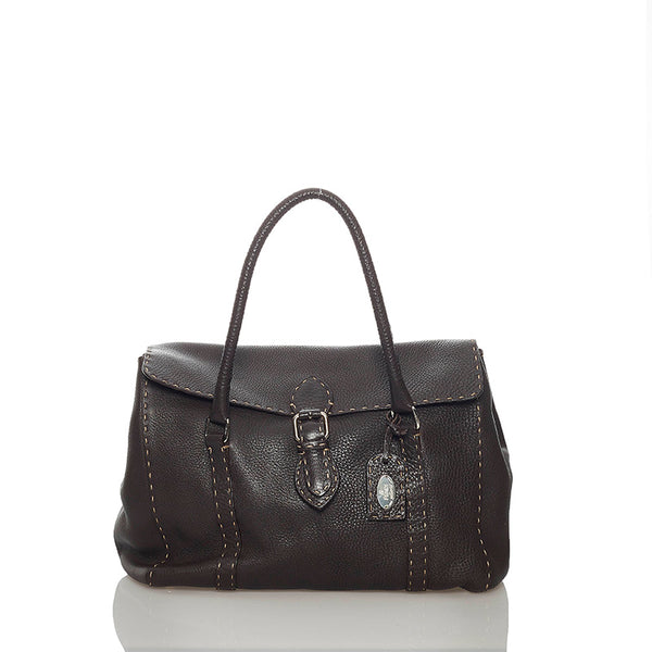 フェンディ セレリア リンダ 8BR388 ブラウン レザー トートバッグ レディース FENDI 【中古】