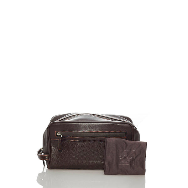 オメガ ブラウン レザー セカンドバッグ メンズ OMEGA 【中古】