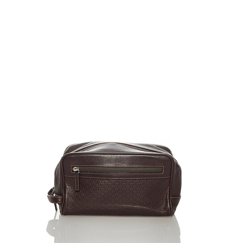 オメガ ブラウン レザー セカンドバッグ メンズ OMEGA 【中古】