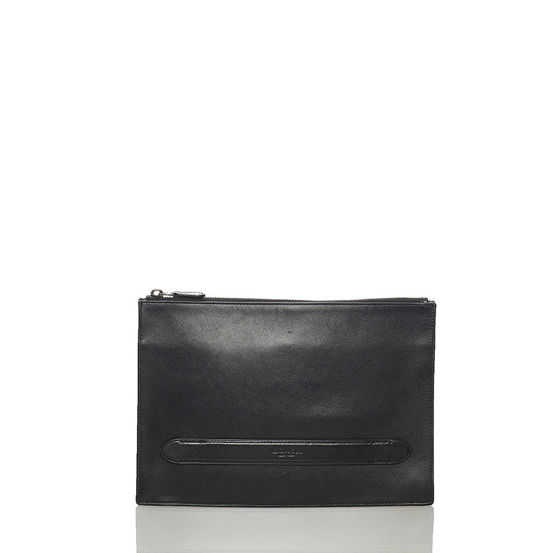 コーチ 38150 ブラック レザー クラッチバッグ メンズ COACH 【中古】